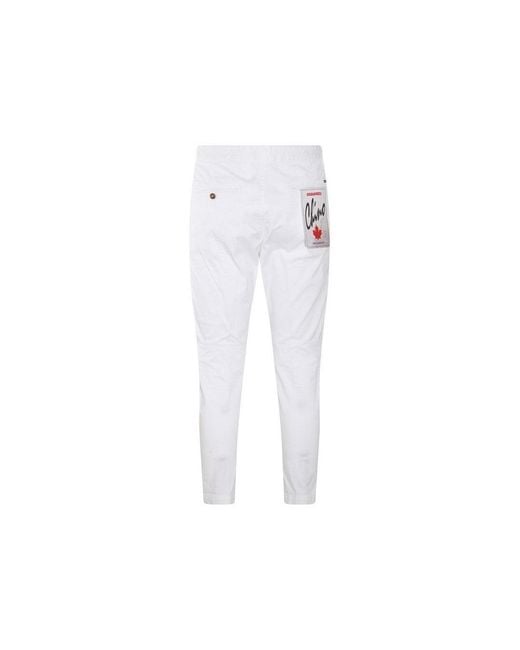 DSquared² White Sexy Chino Pants for men