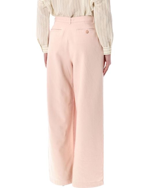 Sessun Pink Sessùn Tamayo High-Rise Pleated Trousers