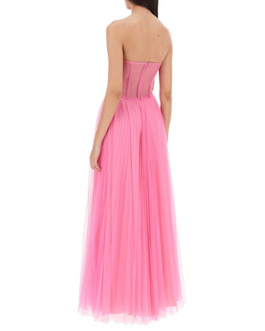 19:13 Dresscode Pink Tulle Long Bustier Kleid