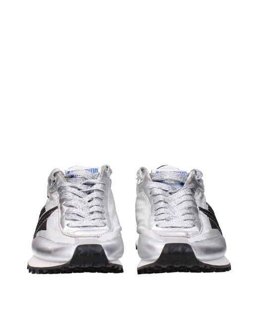 Golden Goose Deluxe Brand White Sneakers Running Donna Tessuto Argento/Nero