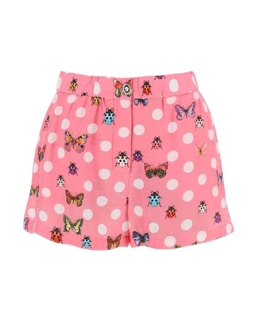 Versace Pink Butterflies & Ladybugs Polka Dot -Shorts