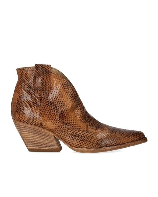 Elena Iachi Brown Tobacco Texan Ankle Boot