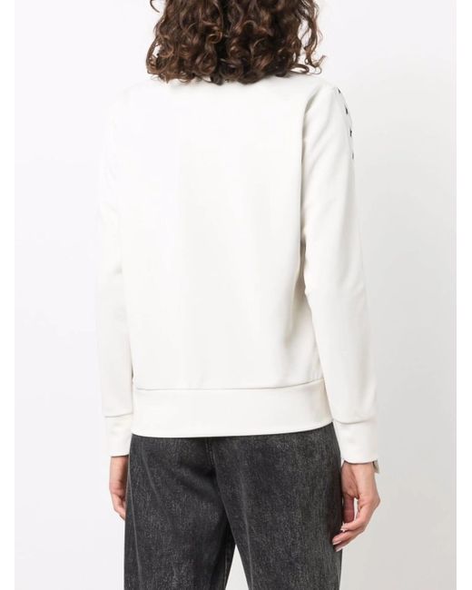Golden Goose Deluxe Brand White Zipped Track Jacket With Star Motifs