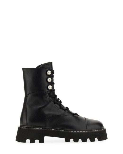 Nicholas Kirkwood Black Pearlogy Combat Boots