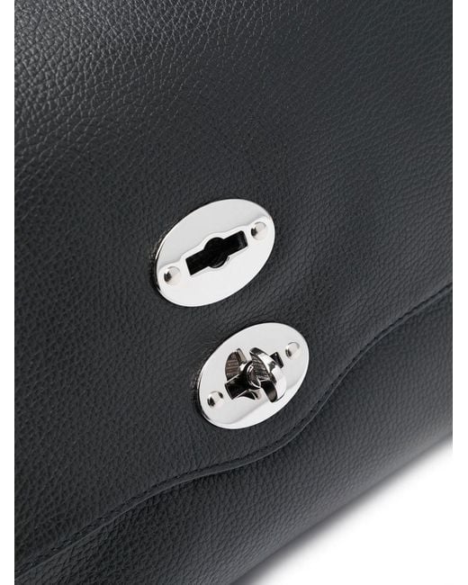Zanellato Black Postina tägliche mittelgroße Lederhandtasche