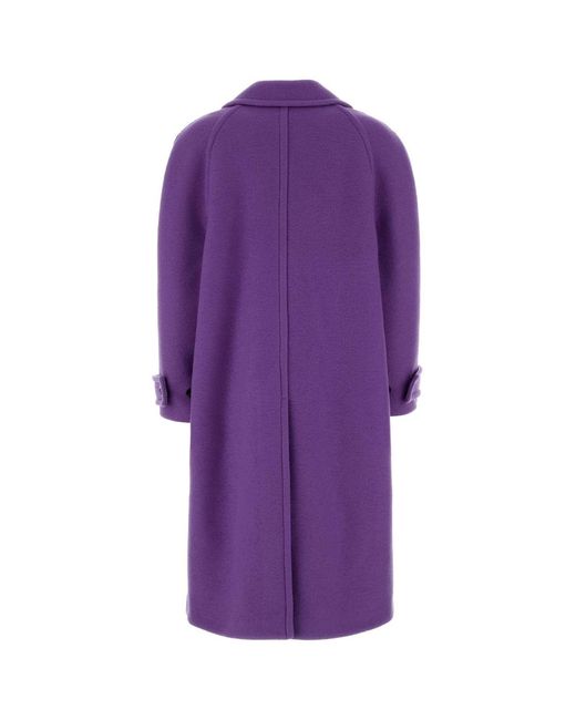 Gucci Purple Wool Blend Coat