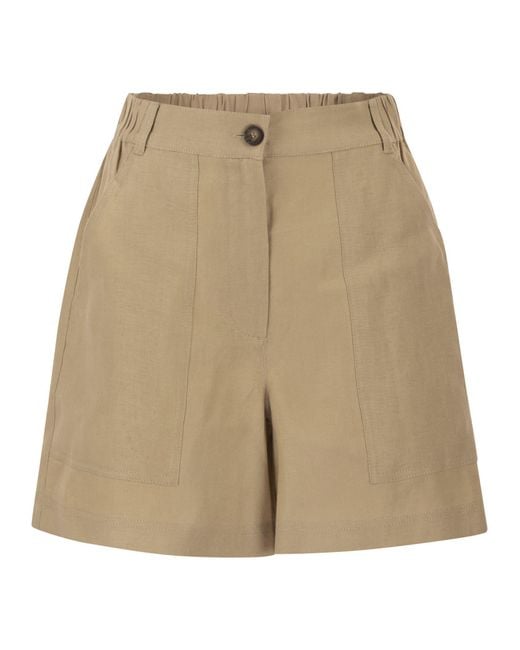 Weekend by Maxmara Natural Wkiveletta – Linen Shorts With Elasticated Waist