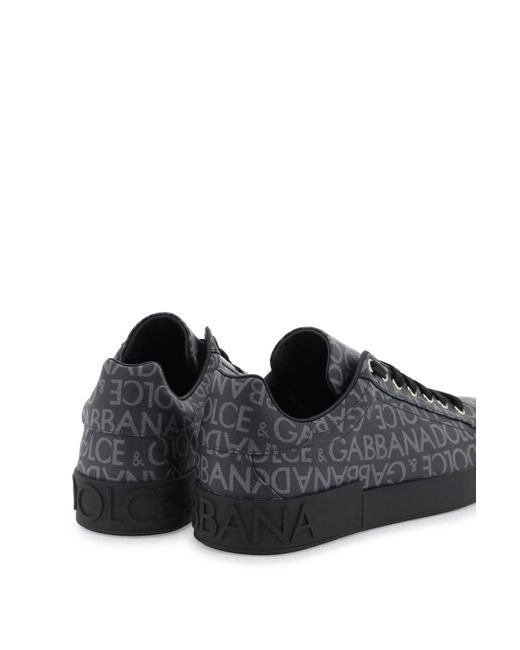 Dolce & Gabbana Portofino Jacquard Sneakers in het Black voor heren