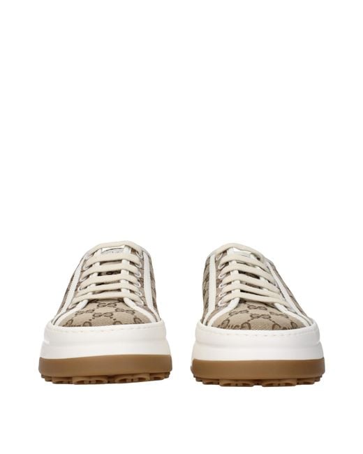 Gucci White Sneakers Fabric/Ebony