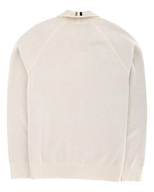 Boss White "H-Idino" Cardigan for men