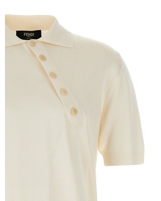 Viscosa polo Fendi de color White