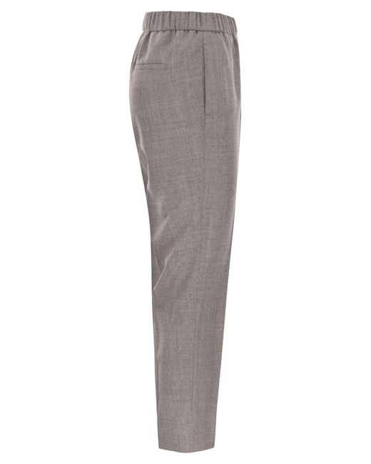 Peserico Pesico Maagdelijke Wollen Broek Met Lurex in het Gray