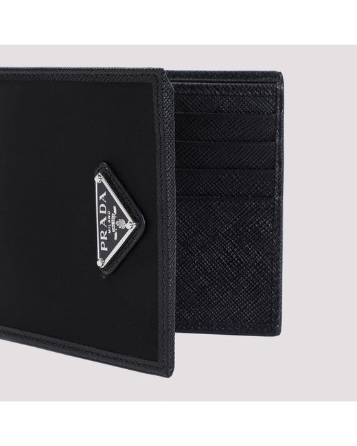 Prada Black Sleek Mini Wallet For Modern for men