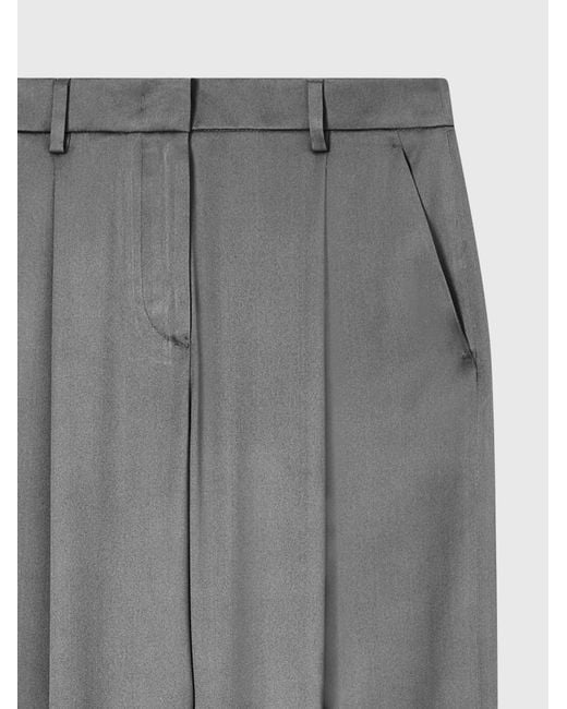 Giorgio Armani Gray Double Silk Satin Trousers
