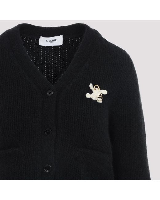 Céline Blue Luxurious Cashmere And Silk Blend Cardigan
