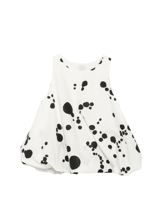 Blusa de algodón estampada Apuntob de color White