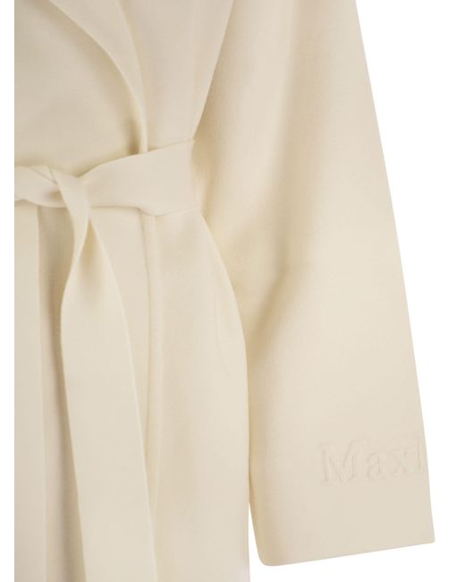 Max Mara White Rea Viscose And Wool Dressing Gown Coat
