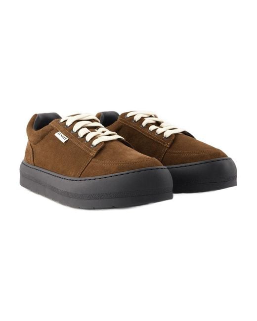 Sunnei Brown Sneakers Dreamy Leather Chocolate for men