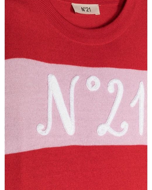 N°21 Red Logo Crew Neck Pullover for men