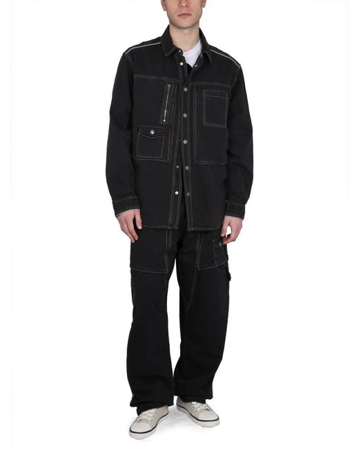 Isabel Marant Black Stylish Parker Pants With Button Closure for men