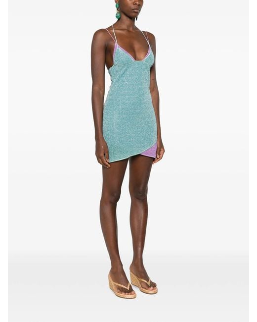Oseree Blue Lumiere Double Mini Dress