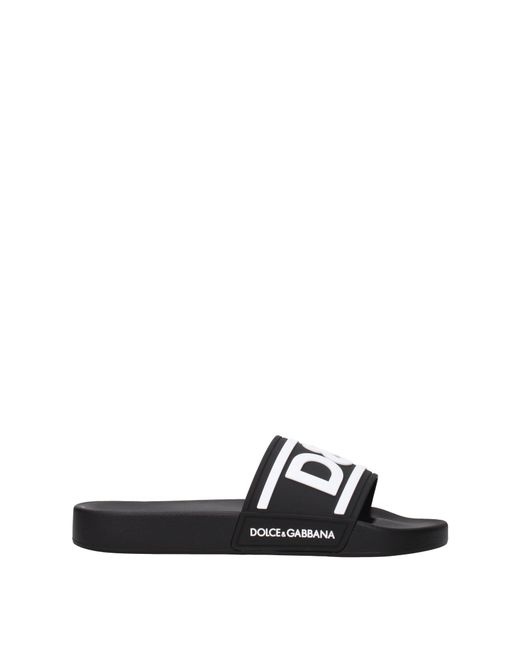 Dolce & Gabbana Black Dolce&Gabbana Flip Flops And Clogs Rubber