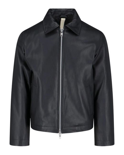 sunflower Black Short Leather Jacket