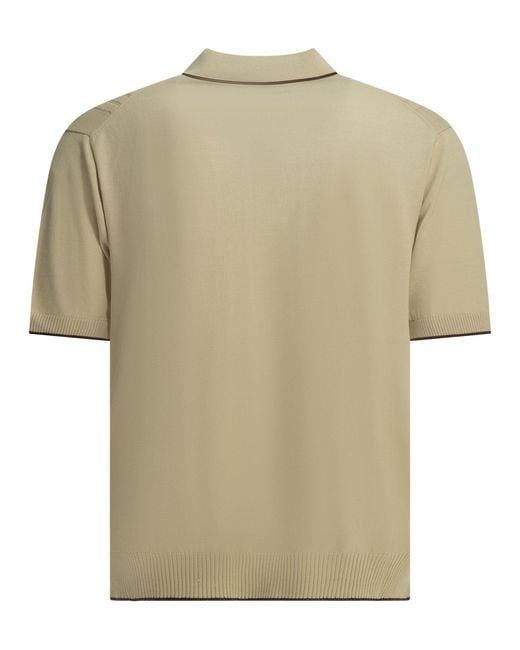 Beams Plus Multicolor Cotton Textured Knit Button-Down Polo Shirt