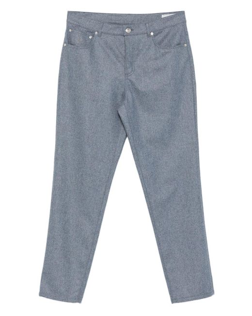 Brunello Cucinelli Blue Wool Trousers for men