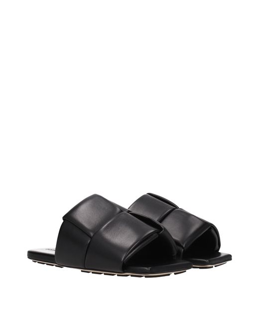Bottega Veneta Black Slippers And Clogs Leather