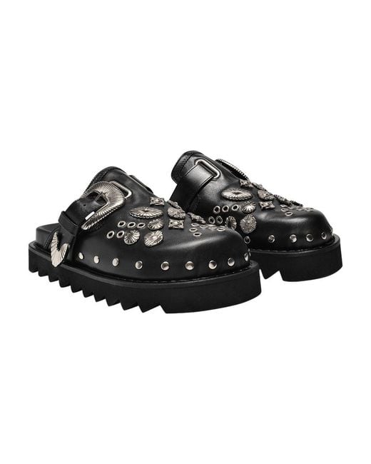 Toga Black Aj1058 Mules Leather