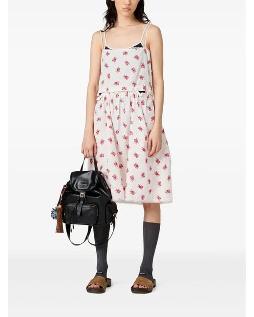Miu Miu White Abiti Popeline Fiammato
