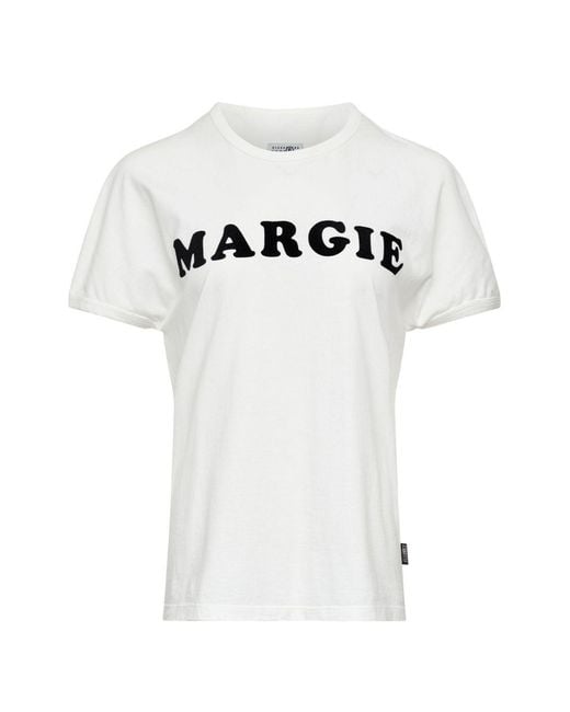MM6 by Maison Margiela White Logo Cotton T Shirt