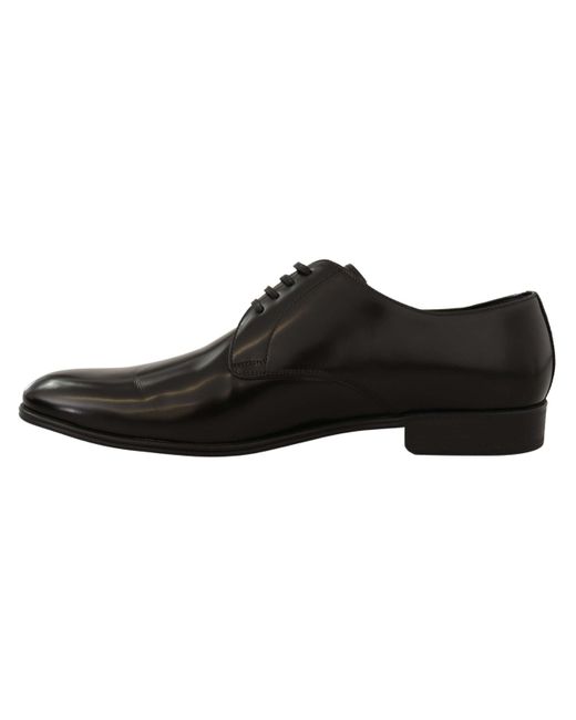 Dolce & Gabbana Black Leather Lace Up Dress Derby Shoes for Men | Lyst