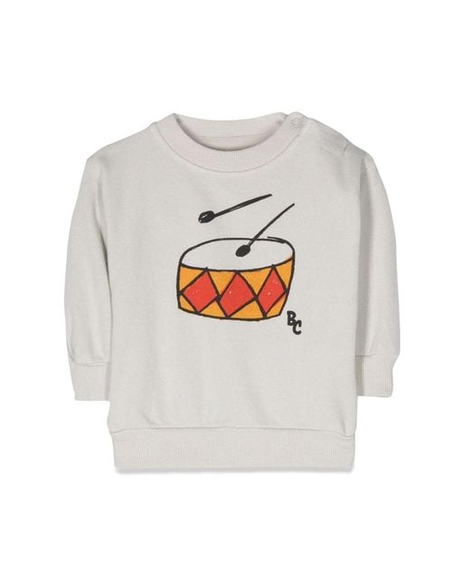 Bobo Choses White Baby Play The Drum Sweatshirt
