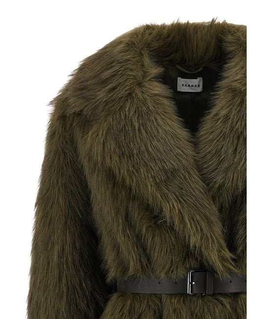 Manteau de fausse en fausse «portail» P.A.R.O.S.H. en coloris Green