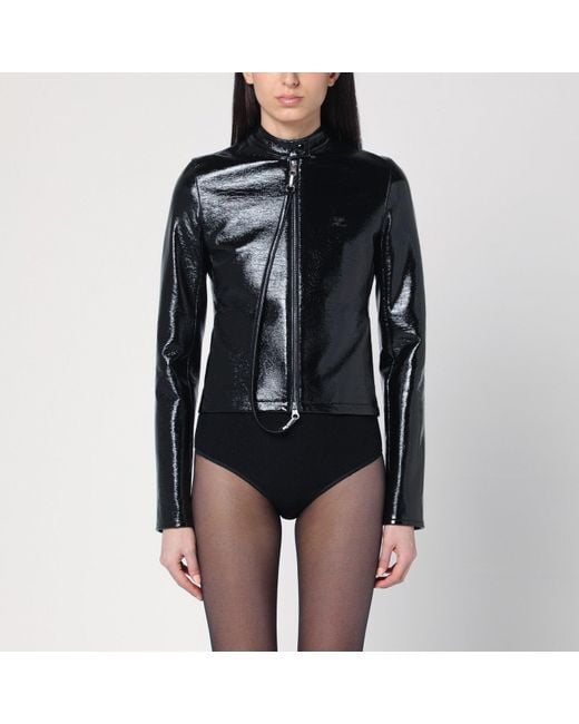 Courreges Black Shiny Zip Jacket