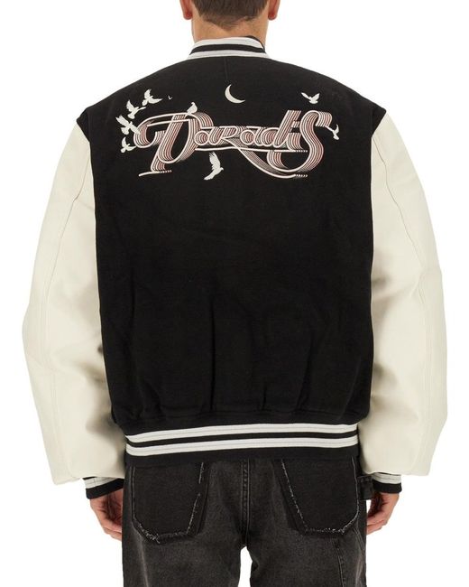 3.PARADIS Black Jacket With Embroidered Logo