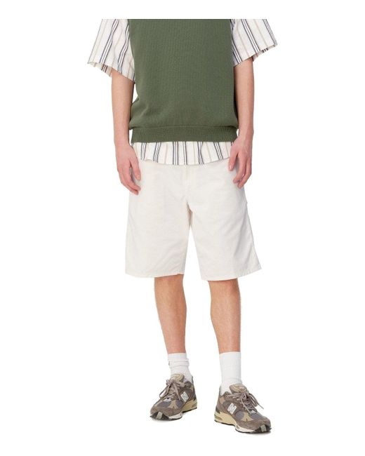 Carhartt White Single Knee Off- Bermuda Shorts for men