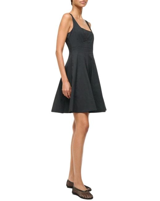 Staud Black Mini Wells Kleid
