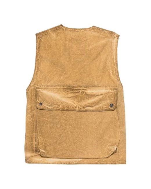 Uma Wang Natural Vest With Flap And Button Pocket
