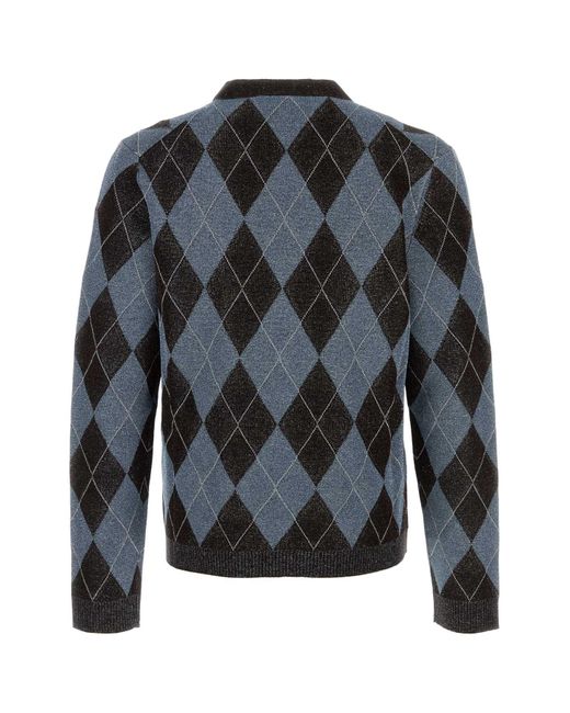 Gucci Black Embroidered Stretch Wool Blend Cardigan for men