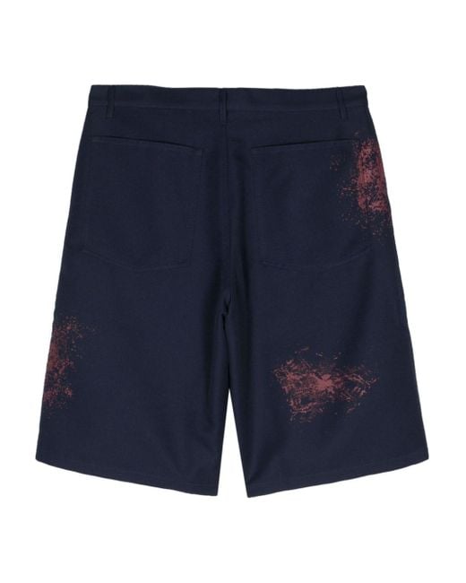 Comme des Garçons Blue Printed Shorts for men