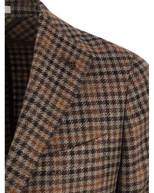 Montecarlo Wool and Cashmere Vérifié le blazer Tagliatore pour homme en coloris Brown