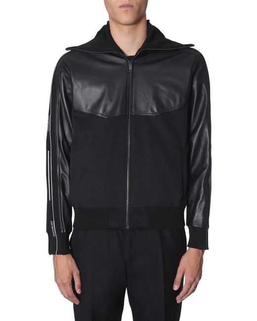 Givenchy Black Logo Front Zip Jacket For