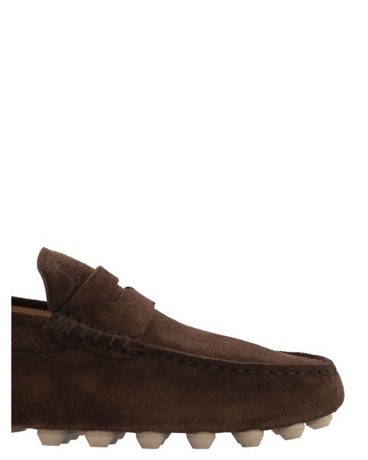 Tod's Brown Suede Moccasin Moccasin for men