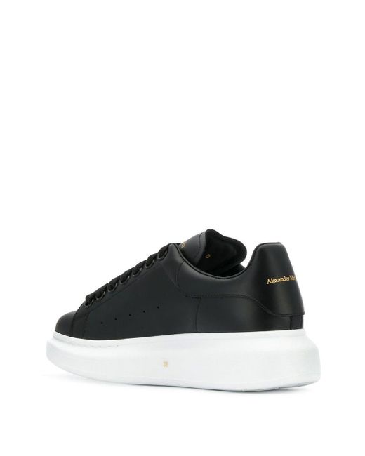 Alexander McQueen Black E Leder Oversized Low-Top Sneakers