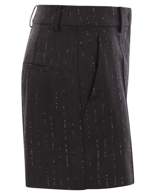 Max Mara Black Siberia Wool Blend Shorts