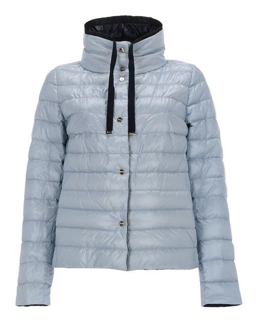 Herno Blue Down Jacket Reversible Polyamide Trench & Raincoats