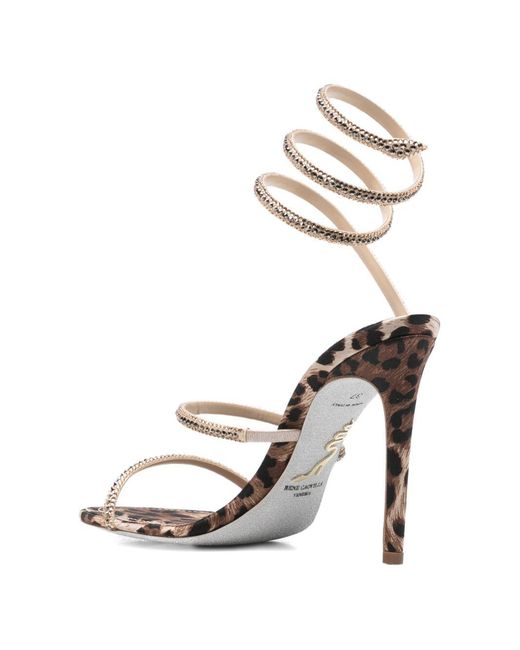 Rene Caovilla White Cleo Heel Sandals